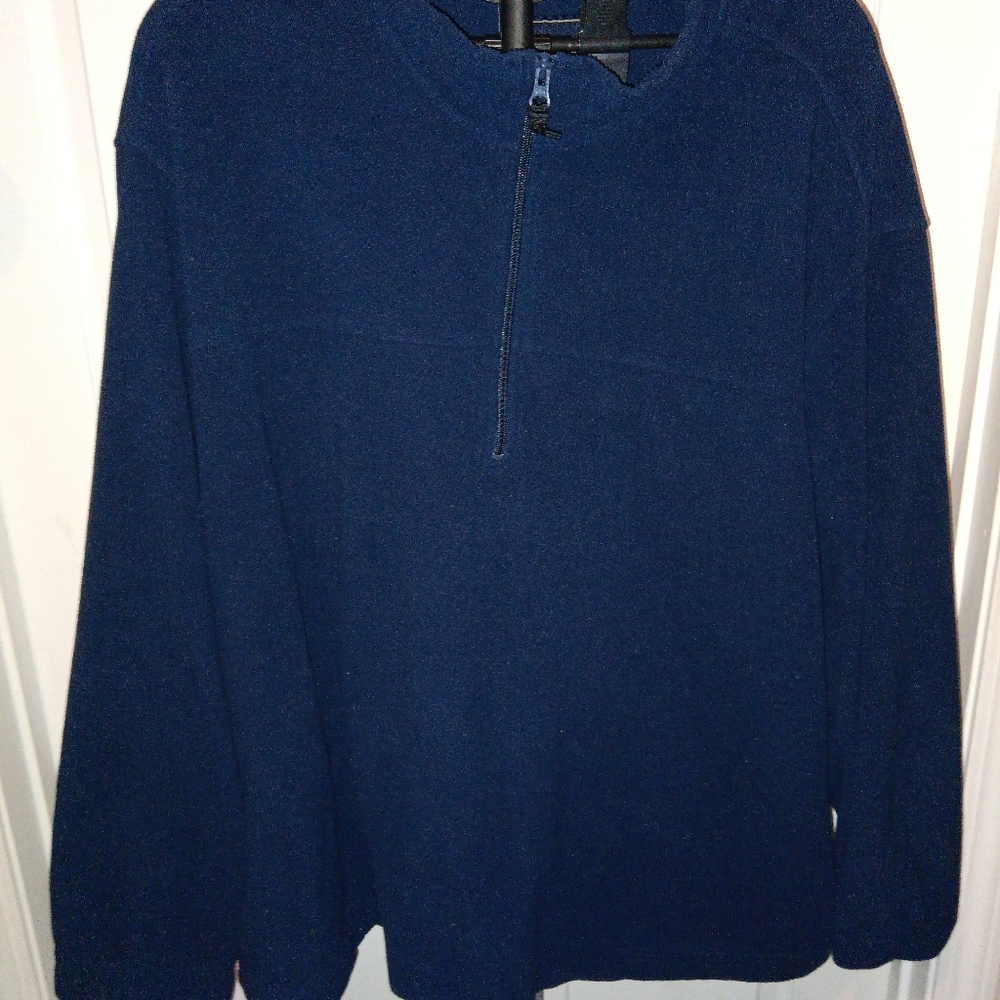 Blue Men's Quarter Zip Fleece Pullover